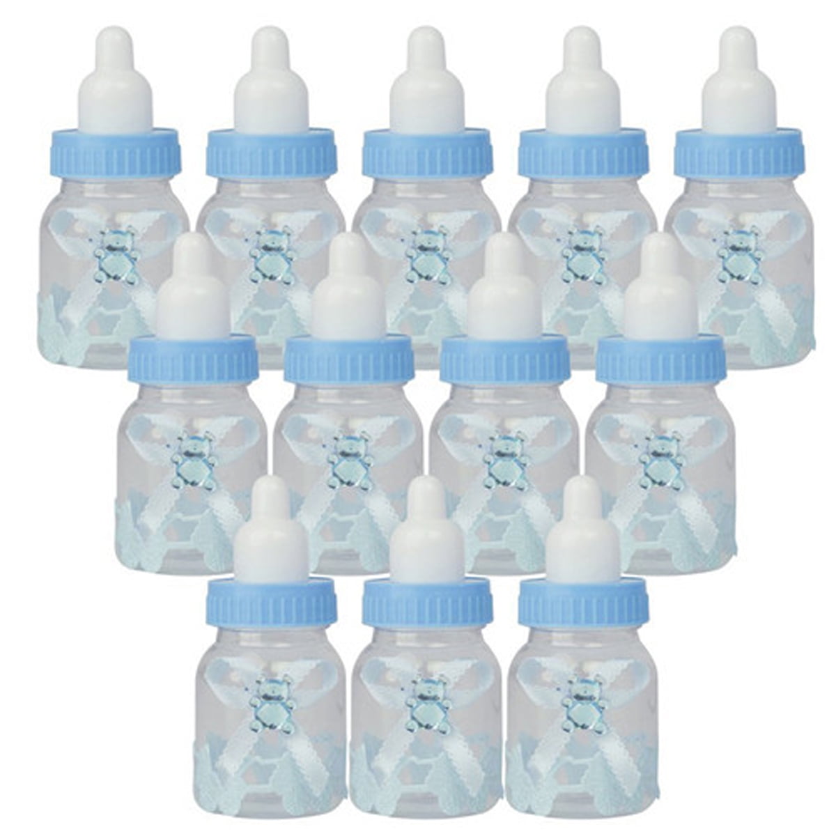 12PCS Blue Pink Baby Shower Favors Fillable Mini Bottles Candy Gift Boxes for 