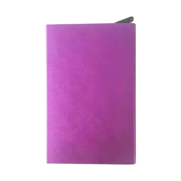 Xihbxyly Tarjetero Automático con Tecnología de Blindaje Rfid, Apertura Emergente, Aleación de Aluminio Ligera, Billetera Antirrobo, Esencial para Viajes, Tamaño Compacto (9,5 X 6 Cm)