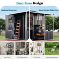 thumbnail image 3 of Jocisland 10x10.5x7 FT Metal Storage Shed, Dual-Zone Tool Shed with Work Area, Reinforced Frame, Gable Roof, Ventilated Design, Dark Grey, 3 of 8