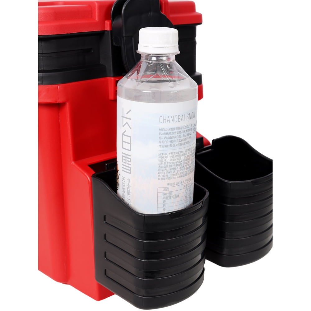 Dual-layer Fishing Tackle Box,Tackle Box Organizer Fishing Box Large,With 2pcs Rod Holder,2pcs Cup Holder,1pc Carring Strap