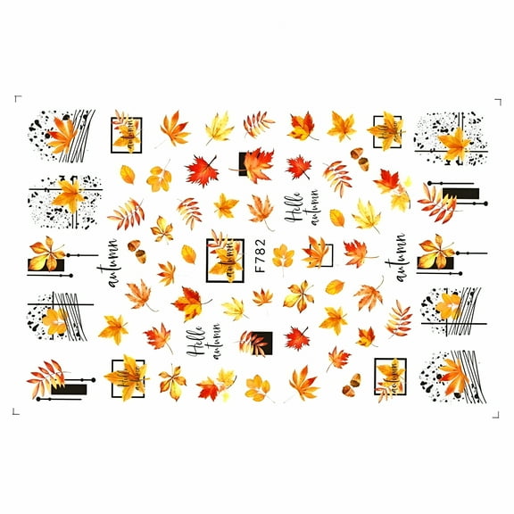 RAGUPEL Thanksgiving Nail Art Stickers Autumn Fall Nail Art Self-adhesive Nail Decor