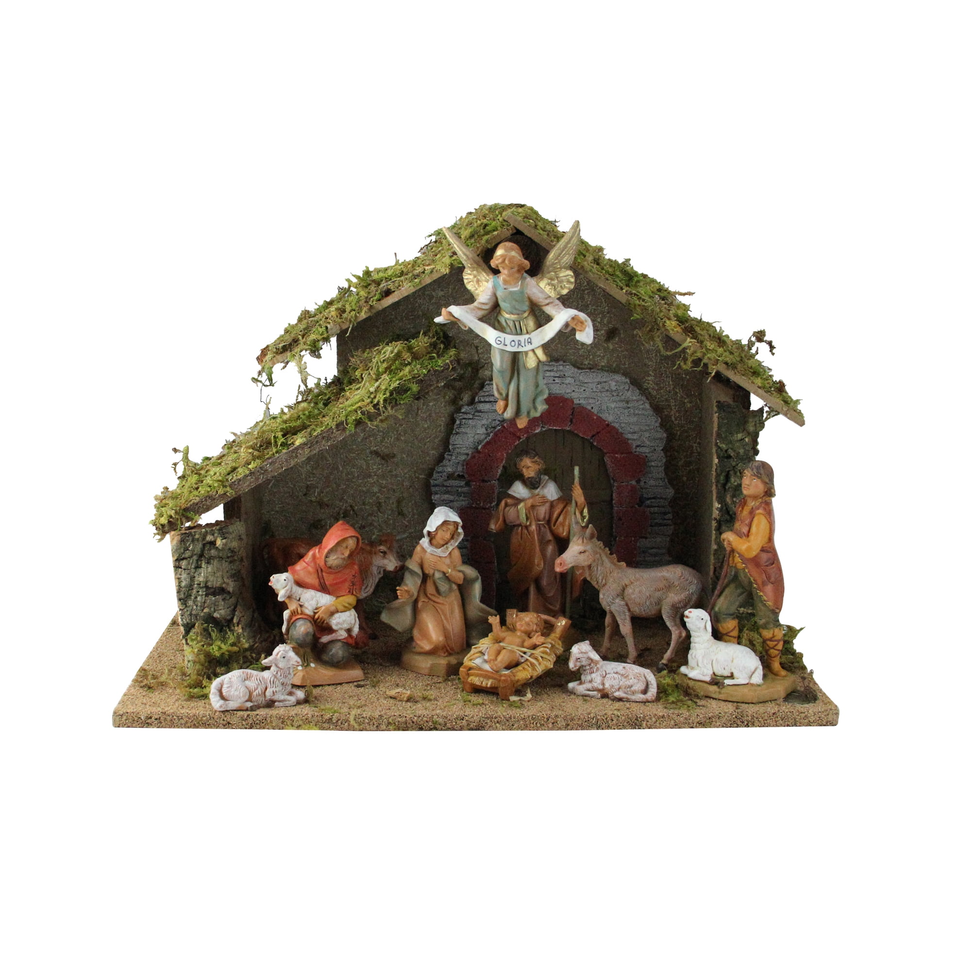 10Piece 5 Religious Christmas Nativity Set with Italian Stable