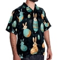 thumbnail image 2 of Easter Men's Casual Spread Collar Hawaiian Short Sleeve Button Down Summer Beach Tops, 2 of 6