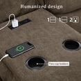 thumbnail image 7 of Korser 3-Seater Recling Couch with Cup Holders and Recessed Power Strip Recliner Loveseat with Console Recliner Sofa with Pull-Down Table,Brown, 7 of 7