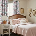 thumbnail image 7 of NICETOWN Blackout Curtains for Bedroom, Vintage Floral Print Curtain Drapes Thermal Insulated Grommet Window Curtains for Living Room, Coral Red, 2 Panels, 7 of 7