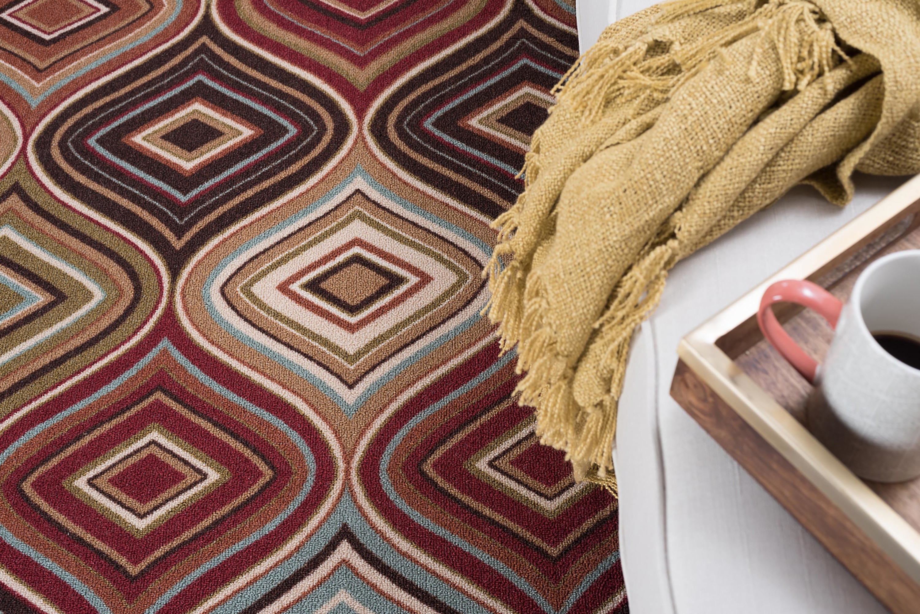 Contemporary Area Rug (3-Piece Rug Set: (5' x 7', 20'' x 60'', 20'' x 32'')) Geometric Multi-Color Indoor Set Easy to Clean