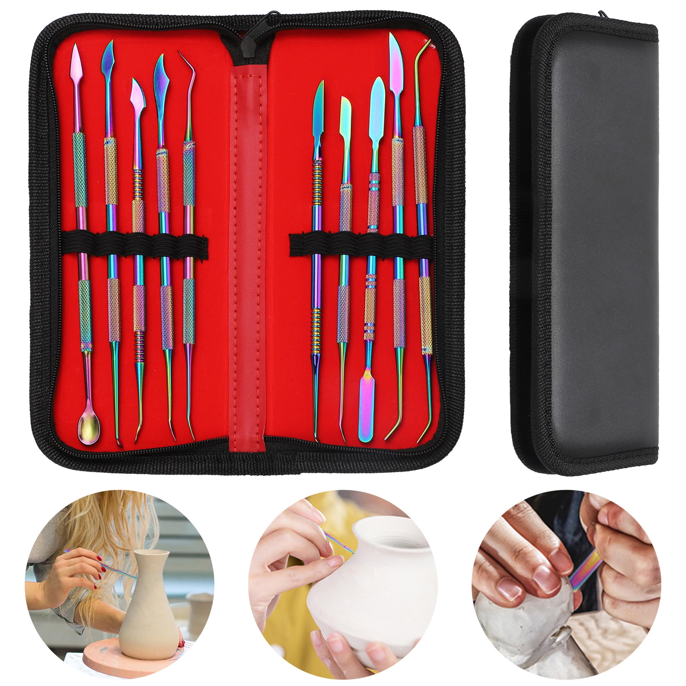 10-Piece Wax Carving Tool Set For Jewelry Making & Metal Clay - Stainless Steel Carvers