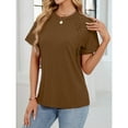 thumbnail image 7 of pstuiky Womens Casual Tops Casual Short Sleeve Crew Neck Women'S Clothing Comfy Loose Fit Solid Color Athletic Shirts Workout Tops for Women, 7 of 7