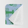Pattern Loster Green Lobster Pattern on Light Blue Fleece Blanket, 280 GSM Polyester ...