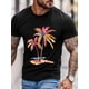 thumbnail image 2 of Camiseta de manga corta para hombre, estilo casual, con estampado de palmeras y cuello redondo., 2 of 8