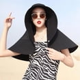 thumbnail image 6 of Pink UV Protection Sun Hat for Women - Wide Brim Bucket Hat with Ponytail Design, UPF 50+ Sun Protection for Outdoor Activities, Travel, Summer, 6 of 10