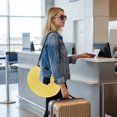 thumbnail image 4 of Stuffable Travel Neck Pillow Storage Bag, 38.6 x 7.1 In Crystal Velvet, for Airplane Road Trip and Carry-On Use, Yellow, 4 of 6