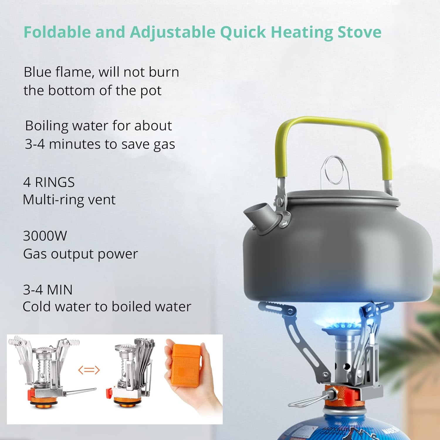 13pcs Camping Cookware Set With Mini Stove, Aluminum Camping Cookware Kit, Folding Camping Cooking Set With Non-stick Pot Pan Teapot Storage Bag For Camping Backpacking Outdoor Cooking Picnic