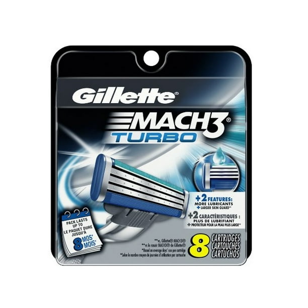 Overstijgen Kerkbank Afzonderlijk Gillette Mach3 Turbo Razor Refill Cartridges, 8 Ct - Walmart.com