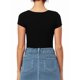 thumbnail image 4 of Body de Mujer con Cuello Cuadrado, Corta y Larga, Estilo Camisa, Top Ajustado Negro S, 4 of 10