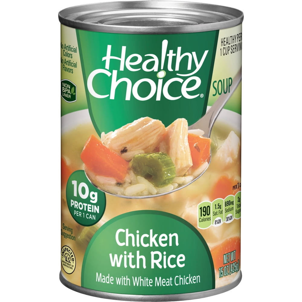 Healthy Choice Chicken with Rice Soup, Canned Soup, 15 OZ - Walmart.com