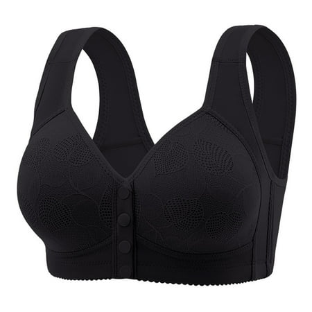 Women s Smoothing T-Shirt Bra Women Middl-eaged and Elderly Lingerie Women Large Size Strapless Bra Thin Tank Top Bra Women s Bra Black M