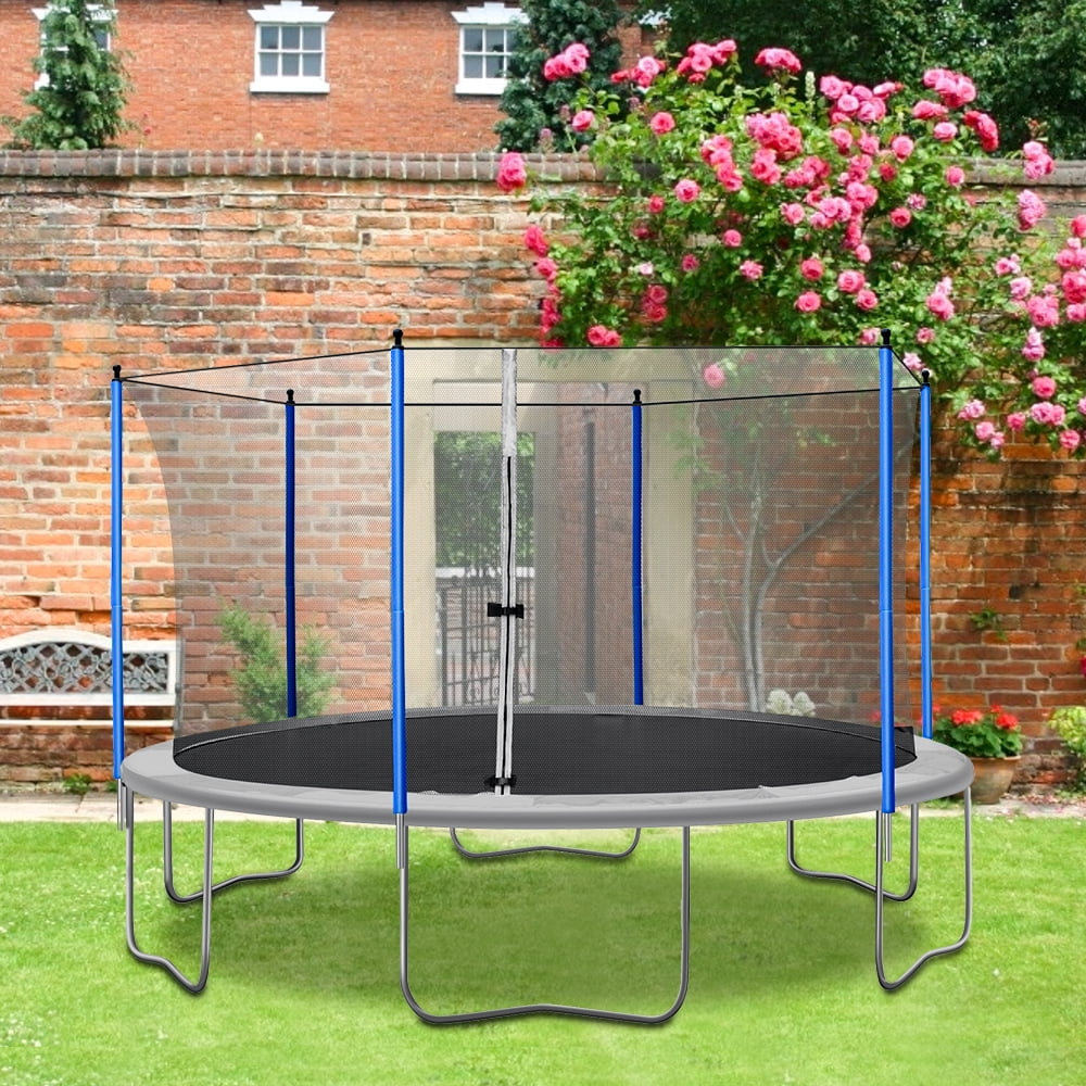 12FT Backyard Trampoline for Kids&Adults, BTMWAY Round Outdoor Sport Trampoline w/Safety Enclosure Net&Ladder, Recreational Exercise Trampoline, 300lbs Weight Capacity, A2703 - Walmart.com
