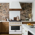 thumbnail image 5 of Akicon 36" Slide-in Freestanding Professional Style Gas Range with 5.2 Cu. Ft. Oven, 6 Burners, Convection Fan, Cast Iron Grates, & Blue Porcelain Oven Interior, In White with Gold, 5 of 9