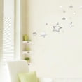 thumbnail image 3 of 3D estrellas espejo pegatinas de pared DIY acrílico espejado calcomanías extraíble decoración del hogar papel tapiz 18 Piezas Kearding JJ11049-00, 3 of 5