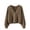 *Khaki, variant on ClodeEU Women's V Neck Button Down Cropped Cable Knit Cardigan,Long Sleeve Loose Vintage Knit Outerwear Beige,Women's Plus Free Size