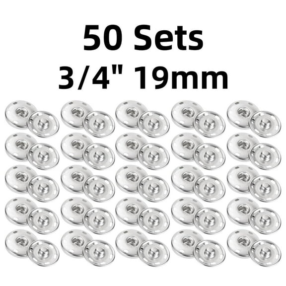 50 Pcs Sew-on Snap Buttons 3/4" 19mm Is Used For Sewing Round Buttons On Clothing, Embedded Button Accessories, And Buttons To Prevent Wind Leakage On Shirts And Jackets - Home Improvement.