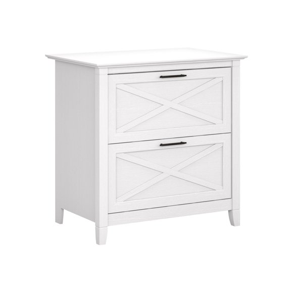 Bush Furniture Key West - Lateral filing cabinet - 2 drawers - wood composite - pure white oak