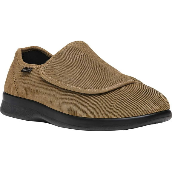 propet men's cush'n foot slippers brown neoprene terrycloth polyurethane 9.5 x-wide