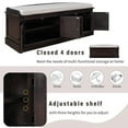 thumbnail image 4 of Storage Bench Entryway Bench with Adjustable Shelves, Shoe Cabinet with 4 Doors and Removable Cushion for Entryway, Hallway, Living Room(Espresso), 4 of 7