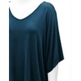 thumbnail image 3 of Made by Johnny Womens V-Neck Square Sleeves Oversized Loose Fit Top XXXL TEAL, 3 of 6