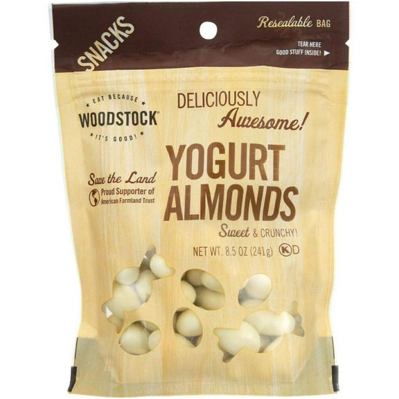 Woodstock Yogurt Almonds - Case Of 8 - 8.5 Oz