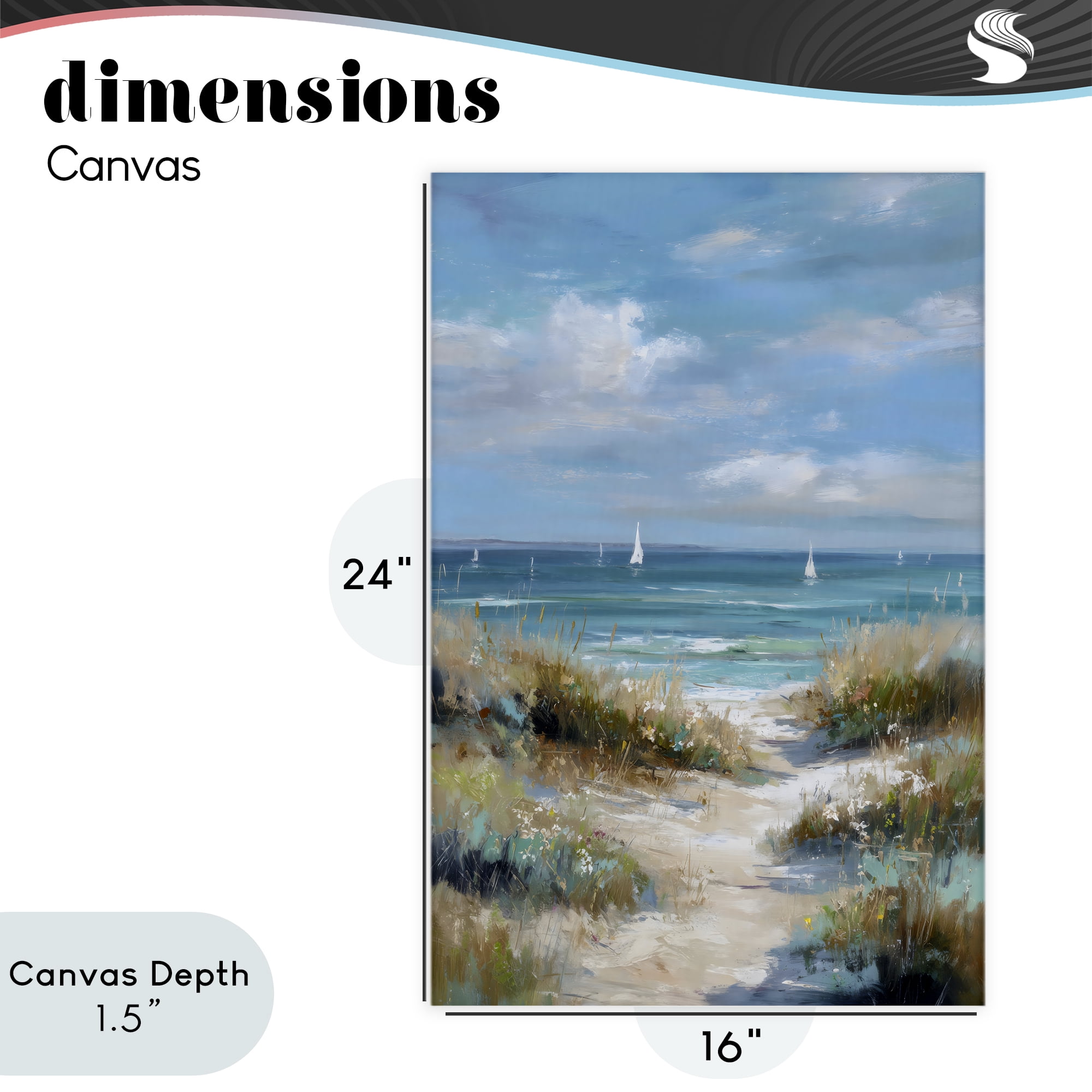 Stupell Industries Sailboat Path Impression Canvas Wall Art, design by Petal Prints Design