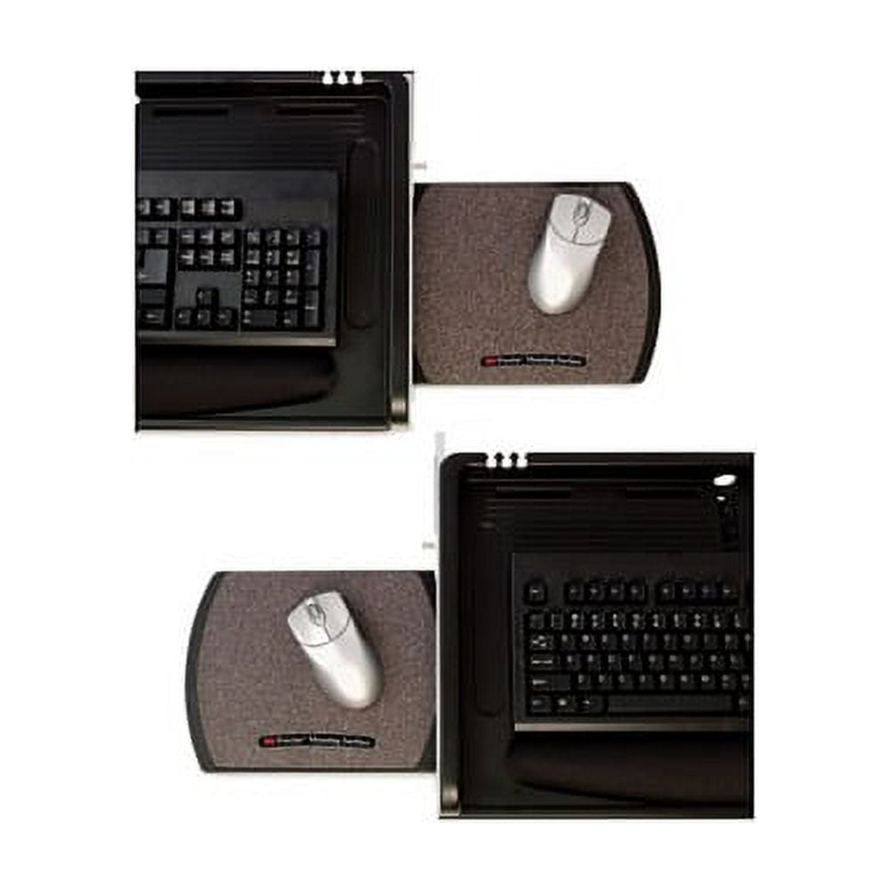 3M™ Underdesk Adjustable Keyboard Drawer With Wrist Rest, Black