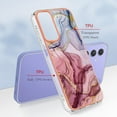 thumbnail image 5 of Designed for Samsung Galaxy A15 Marble Case, Ultra Thin Girls Women Plating Marble Designed Flexible Soft TPU IMD Marble Protective Case Cover for Samsung Galaxy A15 - Rose, 5 of 6