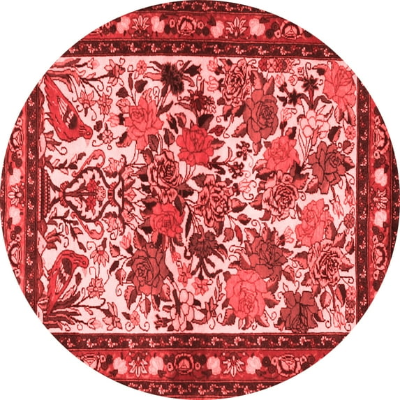 Ahgly Company Indoor Round Animal Red Traditional Area Rugs, 3' Round