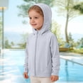 thumbnail image 4 of CCRFTGI Girls Jacket Size 6 Lightweight Upf Sun Protection Zip Up Long Sleeve Rash Guard Style Hooded Cooling Shirt Summer Jacket Light Gray 9-10 Years, 4 of 4