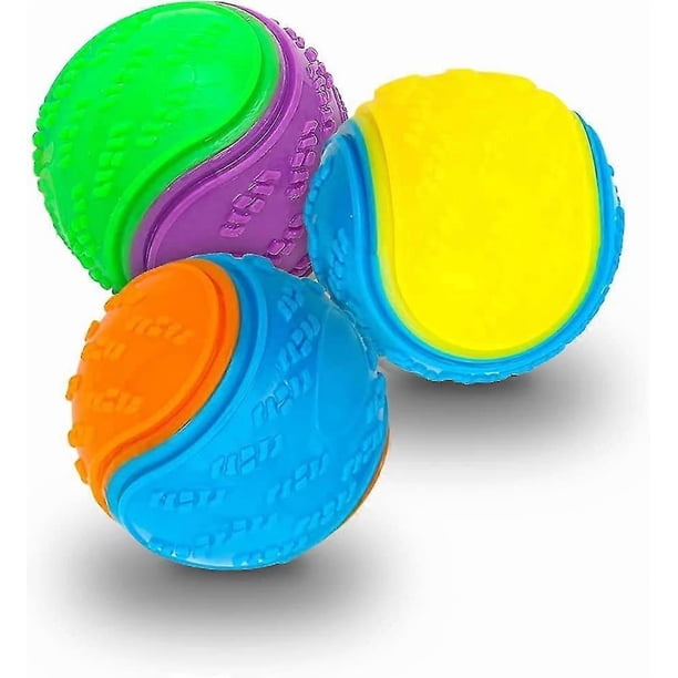3pcs Squeaky Dog Ball, Scooby Doo Dog Ball Toy Teeth Cleaning Puppy Interactive Chew Durable Toy