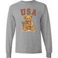 thumbnail image 3 of Inktastic USA Teddy Bear Long Sleeve T-Shirt, 3 of 5