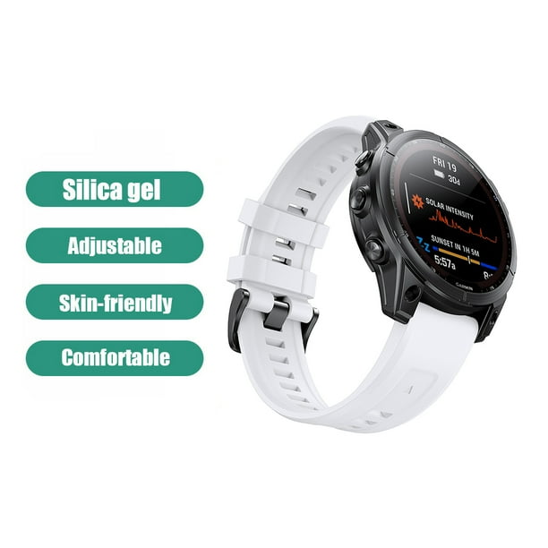 Correa de silicona de 26 mm para reloj deportivo Garmin Fenix 7X/6X/5X/5X Plus/3 (blanco)