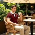 thumbnail image 6 of Breeze Polo Shirts for Men Color Block Henley Short Sleeve T Shirts Causal Athletic Golf Tees, 3XL, 6 of 7