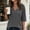 Black, Blue, Pink, White, Red, Dark Gray, Gray, variant on Women's 3/4 Sleeve Tunic Top Split Neck Loose Fit Side Button Detail Curved Hem Casual Everyday Wear