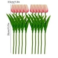 thumbnail image 3 of Luxcidy 10Pcs Artificial Tulips Flowers, Real Touch Fake Tulips, PU Tulips Flowers for Home Kitchen Wedding Party DIY Decorations (Pink), 3 of 8