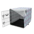 thumbnail image 3 of Blue and Pink Dog Crate Cover, Floral Pattern with Eucalyptus Leaves Blossom Silhouette Style, Easy to Use Pet Kennel Cover Small Dogs Puppies Kittens, 7 Sizes, Pale Blue Pink, by Ambesonne, 3 of 6