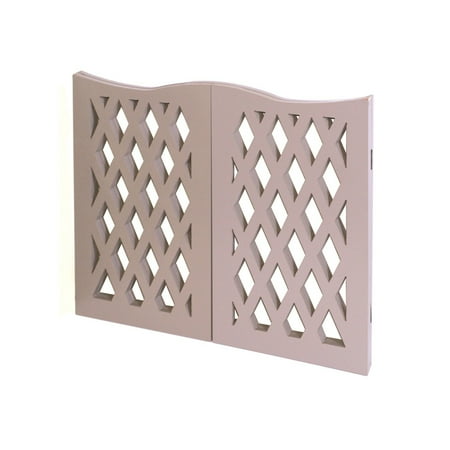 UPC: 0084358052249 | Wood Gate with cureved top in grey color – medium