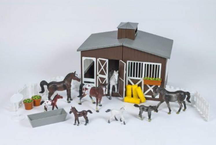 KidKraft Deluxe Horse Stable Playset Colorful Play Horse Accessory for Two Play Horses with Accessories