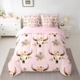 thumbnail image 2 of Homewish Girly Pink Mandala Twin Bedding Sets 7-Piece for Kid, Hippie Sheep Skeleton Bedding Comforter Set, Boho Tribal Floral Reversible Sheet Sets, Breathable Home Decor, 2 of 7