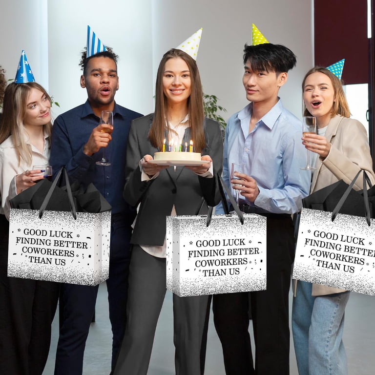Funny Going Away Gift Bag Set – Includes Paper Bag, Card, Sticker & Tissue For Coworker Farewell Gifts