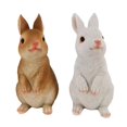 thumbnail image 3 of 2 figuras de conejitos de resina, regalos de Pascua, pequeñas esculturas de conejo, estatuas de animales para oficina, exteriores, paisaje, jardín y, 3 of 8