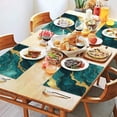 thumbnail image 2 of Teal and Gold Marble Glitter Dots Pattern Summer Placemats Table Placemats Set Of 4-Linen Kitchen Washable Placemats Table Mats 11.8"x17.7" Non-Slip Heat Resistant, 2 of 6