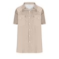 thumbnail image 7 of Men's Loose Classic Lapel Multi Pocket Industrial Work Shirt Top for Spring Fall Workwear,Khaki,L, 7 of 7